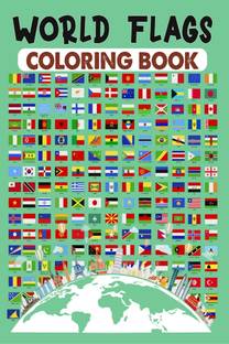 Word Flags Coloring Book  - Discover all Geography Country flags on the map for Kids and Adults