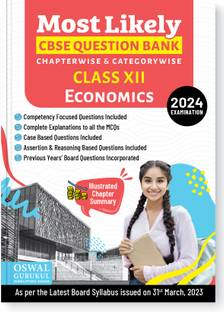 Oswal - Gurukul Economics Most Likely CBSE Question Bank for Class 12 Exam 2024 - Chapterwise & Categorywise, Competency Focused Qs, MCQs, Case, Assertion & Reasoning Based, Previous Years' Board Qs
