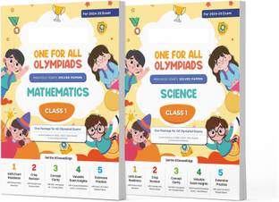 Oswaal One for All Olympiad Class 1 (Set of 2) Science Mathematics | Previous Years Solved Papers | for 2024-25 Exam