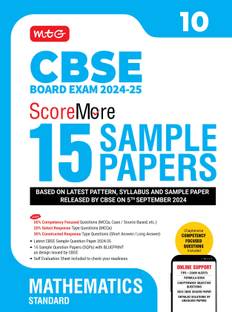 MTG CBSE Class 10 ScoreMore 15 Sample Papers Mathematics Standard Book For 2025 Board Exam | Detailed Solutions of Each Chapter | Based on Latest CBSE Pattern & Syllabus