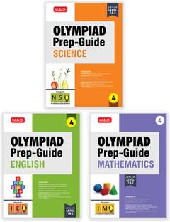 MTG Olympiad Prep-Guide Class-4 Mathematics, Science & English (Set of 3 Books) - Detailed Theory, IMO-NSO-IEO Previous Years Questions with Self Test For SOF 2025-26 Exam