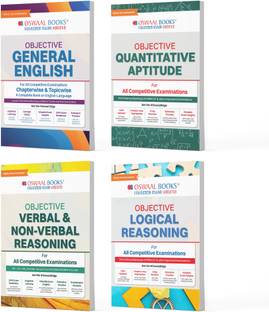 Oswaal Objective General English | Quantitative Aptitude | Verbal And Non-Verbal Reasoning | Logical Reasoning | Chapter Wise | Topic Wise | Set Of 4 Books | For All Latest Competitive Exams