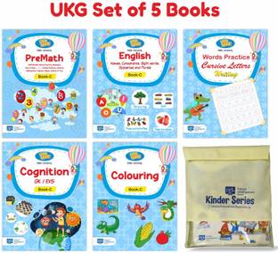 UKG Books for Kids CBSE - ALL IN ONE BOOK SET - English Alphabets, English Writing, Maths, GK, Colouring 4-6 years