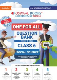 Oswaal One For All Question Bank NCERT & CBSE, Class-6 Social Science (For 2024-25 Exam)