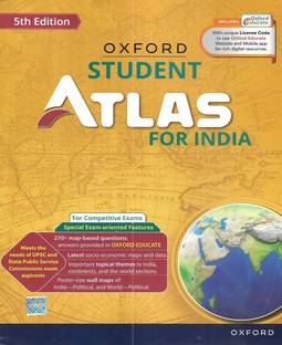 Student Atlas for India with colourful pictures in English (2024 edition)