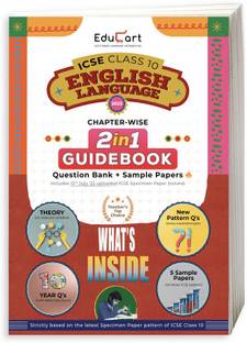 Educart ICSE Class 10 English Language Guidebook 2022 Question Bank + Sample Papers (For 2022-23 Exam) (Including Previous 10 Years Questions)