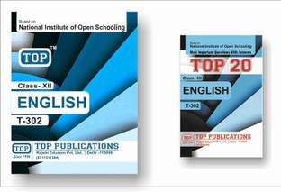 TOP NIOS Class 12 English 302 Guide + TOP 20 Most Important Question Answers (Mini Book) - Set of 2 Books