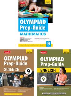 MTG Olympiad Prep-Guide Class-9 Mathematics, Science & English (Set of 3 Books) - Detailed Theory, Self Test with IMO-NSO-IEO Chapterwise Previous Year Question Paper For SOF 2024-25 Exam