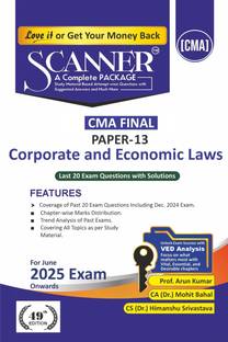 Corporate and Economic Laws (Paper 13 | CMA Final | Gr. III) Scanner - Including questions and solutions | Applicable for June 2025 Exam Onwards | Green Edition
