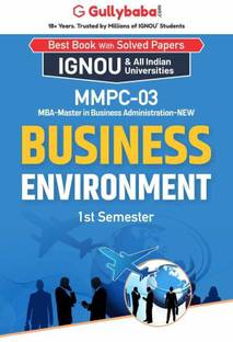 Gullybaba IGNOU 1st Semester MBA (Latest Edition) MMPC-03 Business Environment in English IGNOU Help Book with Solved Previous Year's Question Papers and Important Exam Notes (Paperback, Gullybaba.com Panel)