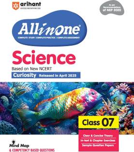 Arihant All in One Science Class 7 for CBSE Exam 2025-26| Latest NCERT-Based Book | Full Syllabus Coverage with Chapterwise Theory, Grammar, Writing, Practice & Sample Papers