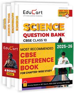 Educart CBSE Question Bank Class 10 Bundle - Science, Mathematics, Social Science and English on New Syllabus 2025-26 (Introducing Unit Test Worksheets for 2026 Boards)