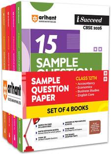 Arihant CBSE Sample Question Papers Class 12 Exam 2026 | Accountancy, Economics,Business Studies & English Core Set of 4 Books | 15 Sample Papers with Solutions | Based on Latest CBSE Syllabus 2025-26 | Final Practice Papers, Rapid Revision Sheets & Answer Key as per CBSE Marking Scheme | English Medium