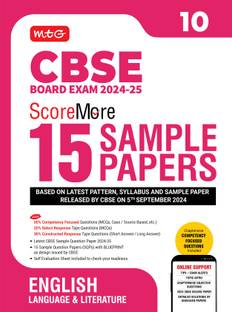 MTG CBSE Class 10 ScoreMore 15 Sample Papers English Language & Literature Book For 2025 Board Exam | Detailed Solutions of Each Chapter | Based on Latest CBSE Pattern & Syllabus