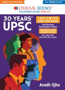 Oswaal 30 Years Upsc Civil Services Examination Prelims Gs 1 (2024-1995) & Csat 2023-2011 Papers Topicwise Solved Question Papers