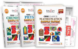 Educart CBSE Class 12 Sample Papers Bundle (2024-25) - Physics, Chemistry & Mathematics (With exclusive CBSE Mock Booklets for 2025 Exam)  - Class 12 Sample Paper 2025