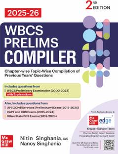 WBCS Prelims Compiler, 2e for 2025-26: A Chapter-Wise Topic-Wise Compilation of Previous Years' Questions | WBCS Prelims Solved Questions (2000�2023) | 2000+ UPSC, CAPF and Other State PSC Exams Questions (2015�2024) | Mock Test Papers | WBPSC | West Bengal Civil Services