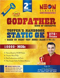 Static G.K. English Medium Second Edition Godfather Topper's Handbook by RAJA SIR for SSC-CGL, CPO, CHSL, STENO, MTS, GD, Railway and Other all Govt. Exams