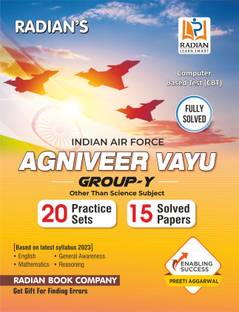 Agniveer Vayu - Indian Air Force Airmen Other Than Science Subject (Group-Y) Practice Set & Previous year Solved Papers Book English Edition for Exam 2023- English, Maths, Reasoning, General Awareness