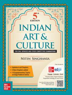 Indian Art and Culture (English) by Nitin Singhania (IAS) for UPSC CSE 2025 | 5th edition (latest) - Multicolour book | Civil Services Exam - Prelims, Mains and Interview | State PSCs exams/ PCS exams | Exclusive access to McGraw Hill edge online platform: 10 Supplementary topics, Practice tests, Expert sessions, Preparation strategy and much more