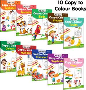 Coloring book Set of 10 for children : Essential Coloring Book Of All In One Pack, Early kids learning Coloring books, Set Of 10 Colouring Books