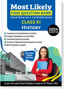 Oswal - Gurukul History Most Likely CBSE Question Bank for Class 11 Exam 2024 - Chapterwise & Categorywise, Competency Focused Qs, NCERT Qs, Case, Assertion & Reasoning
