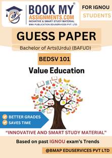 BEDSV 101 Value Education Guess Paper Book for IGNOU BA Degree | Smart Learning with Solved Papers & Key Topics | 50–60 Pages on 80 GSM Premium White Paper