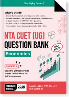Gurukul NTA CUET (UG) Economics Question Bank Exam 2025 : 750+ MCQs, Chapter Summary with Mind Maps, 2024 Solved Paper, PYQs, Paper Analysis Charts, Common University Entrance Test Computer Based