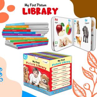 My First mini Learning Library Set for Kids (Red Edition) : Collection of early learning board books, My first mini library, Preschool Kids Book, 12 Learning books for kids