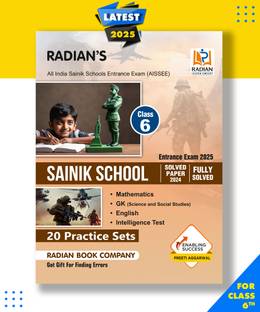 Sainik School Practice Set Book Class 6 with Latest Solved Paper for AISSEE All India Sainik Schools Entrance Exam 2025 English Medium Paperback, Radian Book Company|New Latest Edition For 2025-2026