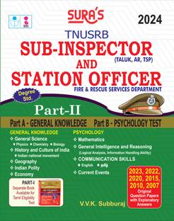 SURA`S TNUSRB SI Sub-Inspector and Station Officer Part II Exam Book Guide in English Medium Latest Updated Edition 2024