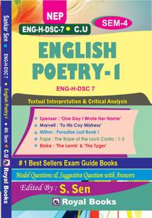 English poetry Dsc-7 NEP | 99% Suggestive | Syllabus Calcutta University	English	By SANKAR SEN