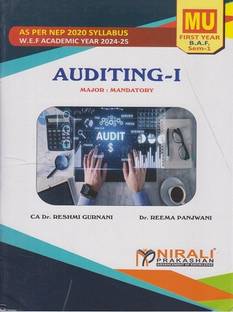 Auditing 1 – For First Year BCom Accounting and Finance (BAF) – Semester 1 – As Per NEP Syllabus (Major Mandatory) - Mumbai University
