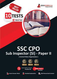 SSC CPO (SI) Paper II (Recruitment of Sub-Inspector) Exam  - 2024 (English Edition) - 10 Full Length Mock Tests (2000 Solved Questions) with Free Access to Online Tests