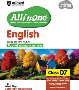 Arihant All in One English Class 7 for CBSE Exam 2025-26 | Based on the latest NCERT | Mind Map in Each Chapter | All types of Questions, MCQs, and Sample Question Papers