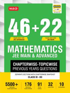 MTG 46 + 22 Years JEE Main and IIT JEE Advanced Previous Years Solved Question Papers with Chapterwise Topicwise Solutions Mathematics Book - JEE PYQ Question Bank For 2024 Exam