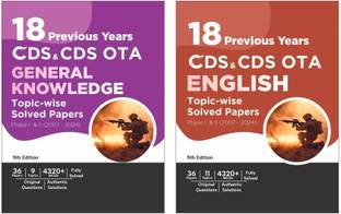 Disha Combo (set of 2 Books) 18 Topic-wise CDS OTA English & General Knowledge Previous Year Solved Papers (2007 - 2024) Phase I & II - 8th Edition | Combined Defence Services PYQs