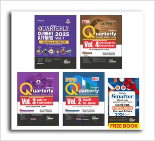 Latest 2025 - 2026 Current Affairs Pack of 4 Quarterly Issues (April 2024 to March 2025) with Budget for Competitive Exams 7th Edition | Civil Services, UPSC, State PSC, CUET, SSC, Banking, Railways, CDS, NDA, CAPF & AFCAT |