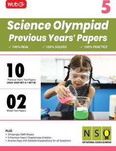 MTG Class-5 NSO Olympiad 10 Previous Years Papers Science (2024-2020 Set A & B) - Model Test Papers with 24 Sample OMR Sheets & Chapterwise Analysis | PYQs For SOF Olympiad 2025-26 Exam