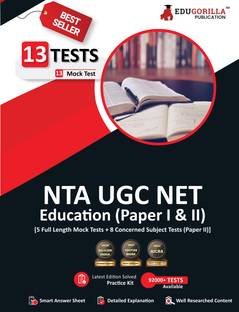 NTA UGC NET/JRF Education Book  - 5 Mock Tests (Paper I and II), 8 Concerned Subject Tests (1500 Solved Questions) with Free Access to Online Tests