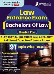Law Entrance Exam  - 2024 - Solved 91 Topic-wise Tests For Various National and State Universities/Institutes - CLAT, LSAT, DU LLB, MHCET Law, AMU Law with Free Access to Online Tests
