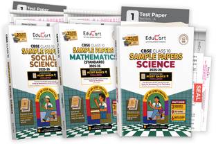 Educart CBSE Sample Paper Class 10 2025-26 - Science, Mathematics Standard & Social Science (Introducing exclusive step-by-step new practice concept on 2026 pattern) Set of 3 Books  - Sample Paper Class 10 2026