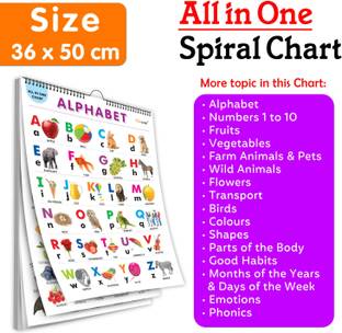 Sawan Chart Book Collections For Early Learning :ALL IN ONE SPIRAL CHART ENGLISH-HINDI