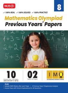 MTG IMO Class-8 Olympiad 10 Previous Years Papers (2023-2019 Set A & B) Mathematics with Mock Test Papers - Sample OMR Sheet with Chapterwise Analysis | SOF Olympiad Books For 2024-25 Exam