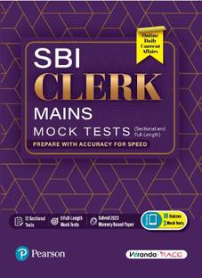 SBI Clerk Mains-Mock Tests | 12 Sectional and 8 Full-Length Tests | Solved 2023 Memory-based Paper | 1st Edition | - Pearson