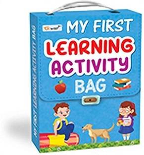 Ukg Class Picture Activity Book Bag Set of 8 Activity books : Activity book set for children, Early learning activity book, Sorting, Seek & Find, Mazes, Patterns, Dot to Dot, Numbers, Small letters, Capital letters