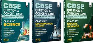 (Old Edition) PW CBSE Question and Concept Bank (QCB) Class 10 Science, Math (S) and Social Science Combo Set of 3 Books For 2025 Board Exams