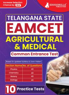 TS EAMCET : Agricultural and Medical Entrance Exam Prep Book | Physics, Chemistry, Botany, Zoology  - 10 Solved Practice Mock Tests (1600+ MCQs)
