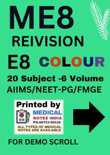 Marrow E.8.0 Rapid Revision Notes VOl-1,2,3,4,5 & 6 in Colour Notes For NEET-PG Prepration