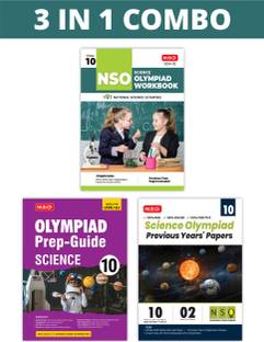 MTG National Science Olympiad (NSO) Workbook, Prep-Guide & Previous Years Papers (PYQs) with Mock Test Paper Class 10 - SOF Olympiad Books For 2024-25 Exam (Set of 3 Books)